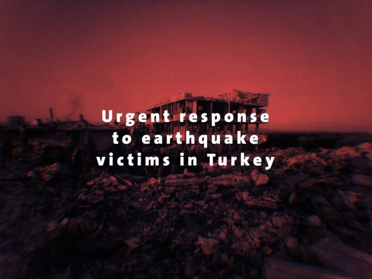 Urgent response in the areas of Hatay for those affected by the earthquake in Turkey